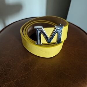 Yellow Belt with Silver M Buckle 0007